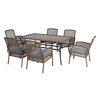Bee & Willow&trade; Providence Wicker Outdoor Dining Table in Brown. View a larger version of this product image.