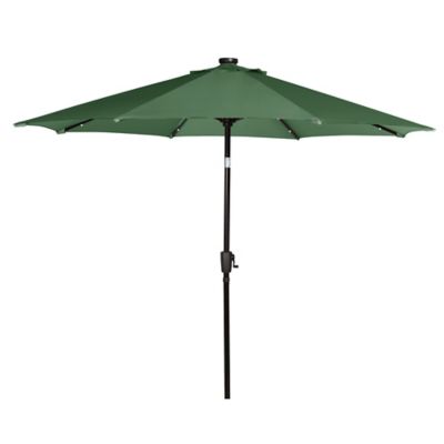Everhome&trade; 9-Foot Solar LED Market Umbrella in Elm Green