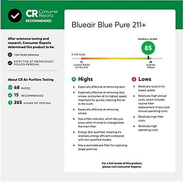 Blueair Pure 211+ Air Purifier. View a larger version of this product image.