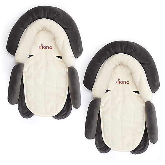 Alternate image 1 for Diono® cuddle soft™ Head Supports in Grey/White (Set of 2)