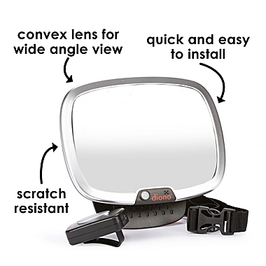 Diono&reg; Easy View Plus&trade; Rear Facing Mirror in Black/Silver. View a larger version of this product image.