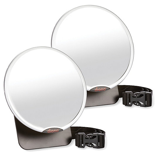 Alternate image 1 for Diono® Easy View™ Two2Go Adjustable Back Seat Mirrors in Black/Silver (Pack of 2)