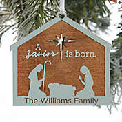 Nativity Personalized 4.5-Inch x 3.5-Inch Wood Ornament