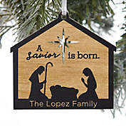 Nativity 4.5-Inch x 3.5-Inch Wood Personalized Christmas Ornament in Black