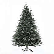 Luxen Home 7.5-Foot Pine Pre-Lit Conical Artificial Christmas Tree with White LED Lights