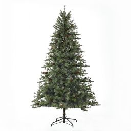 Luxen Home 7-Foot Pine Pre-Lit Artificial Christmas Tree with White LED Lights