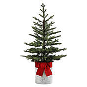 Luxen Home 3.5-Foot Pre-Lit Artificial Christmas Tree with White LED Lights