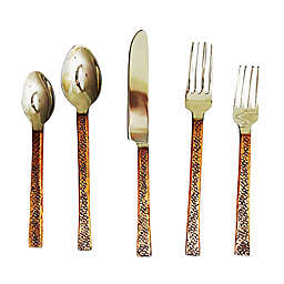 INOX Artisan Urban Chiseled 5-Piece Flatware Place Setting in Antique Copper