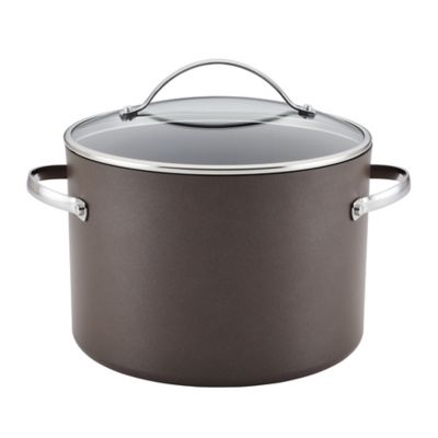 Tramontina Sicilia 8 qt Aluminum Nonstick Covered Stock Pot - Raspberry