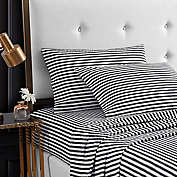 Betsey Johnson&reg; Sketchy Stripe Queen Sheet Set in Black