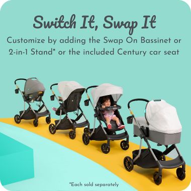 Century&trade; Swap On&trade; Modular Travel System in Metro. View a larger version of this product image.