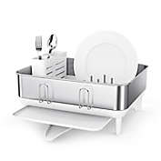simplehuman&reg; Compact Stainless Steel Frame Dish Rack in White