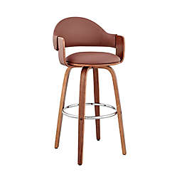 Armen Living Daxton Swivel Counter Stool in Brown