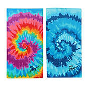Betsey Johnson&reg; Tie Dye Love and Tie Dye Printed 2-Piece Beach Towels Set