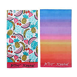 Betsey Johnson® Fruity Fun Ombre Printed 2-Piece Beach Towel Set