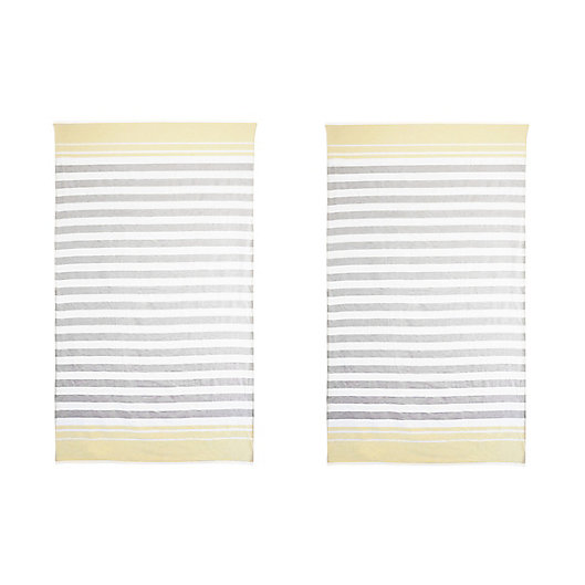 Alternate image 1 for Vera Wang® Awning Stripe 2-Piece Beach Towel Set in Lemon