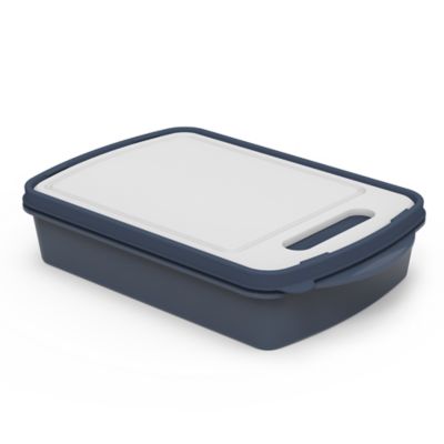 Our Table&trade; Marinade Tray in Dark Blue