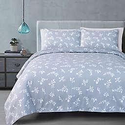 EnvioHome Floral Flannel Twin Sheet Set in Grey