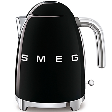 SMEG Retro Style 1.7-Liter Fixed Temperature Electric Kettle in Black. View a larger version of this product image.