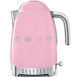 SMEG Retro Style 1.7-Liter Variable Temperature Electric Kettle in Pink