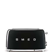 SMEG Retro Style 4-Slice Long Slot Toaster in Black
