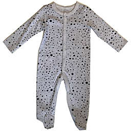 Sterling Baby Newborn Dots Snap Front Thermal Footie in Black/White
