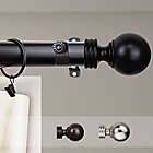 Alternate image 1 for Rod Desyne Sphere 48 to 84-Inch Adjustable Single Curtain Set in Black