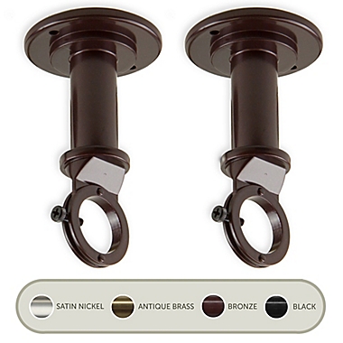 Rod Desyne 1-Inch Single Ceiling Brackets in Bronze (Set of 2). View a larger version of this product image.