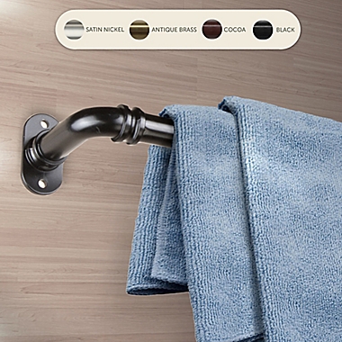 Rod Desyne Pipe 84 to 120-Inch Blackout Adjustable Curtain Rod in Black. View a larger version of this product image.
