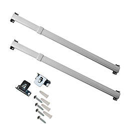 Rod Desyne Flat 11 to 20-Inch Adjustable Window Sash Curtain Rods in White (Set of 2)