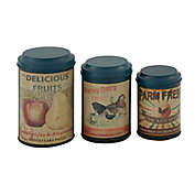 Ridge Road Decor 3-Piece Tin Farmhouse Decorative Jar Set