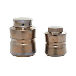 Ridge Road Decor 2-Piece Cylinder Jar Set in Bronze
