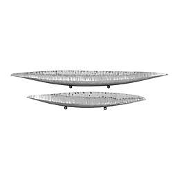 Ridge Road Decor 2-Piece Canoe-Inspired Decorative Bowl Set in Silver