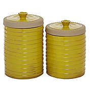 Ridge Road D&eacute;cor Farmhouse Decorative Jar in Yellow (Set of 2)