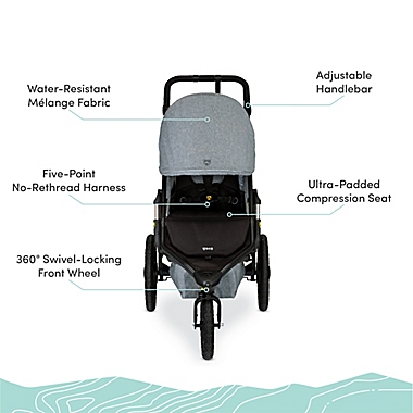 BOB Gear&reg; Alterrain Jogging Stroller in Melange Grey. View a larger version of this product image.