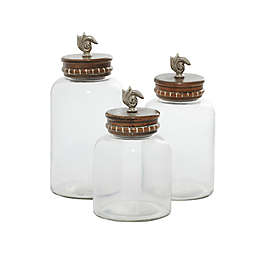 Ridge Road Décor Clear Decorative Jars (Set of 3)