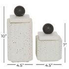 Alternate image 3 for Ridge Road Decor 2-Piece Contemporary Decorative Jar Set in White