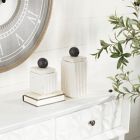 Alternate image 1 for Ridge Road Decor 2-Piece Contemporary Decorative Jar Set in White