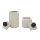 Alternate image 5 for Ridge Road Decor 2-Piece Contemporary Decorative Jar Set in White