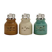 Ridge Road D&eacute;cor Terracotta Vintage Decorative Jars (Set of 3)