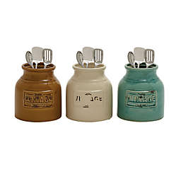 Ridge Road Décor Terracotta Vintage Decorative Jars (Set of 3)