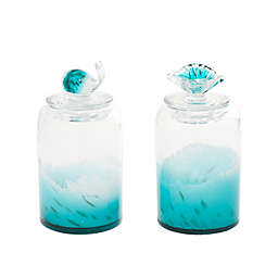 Ridge Road Décor Glass Contemporary Decorative Jars (Set of 2)