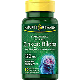 Nature's Reward 90-Count 120 mg Ginkgo Biloba Standardized Extract Quick Release Capsules