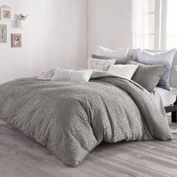 Peri Home Dot Fringe 3-Piece Duvet Cover Set in Light Grey