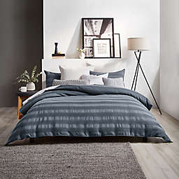 DKNY Avenue Stripe 3-Piece King Comforter Set in Denim