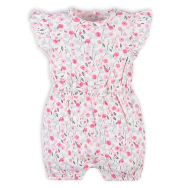 Gerber&reg; Newborn Roses &amp; Bunnies Romper in Pink. View a larger version of this product image.