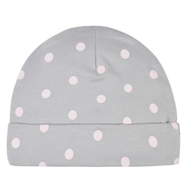 Gerber&reg; Size 0-6M 4-Piece Floral Caps and Mittens Set in Grey. View a larger version of this product image.