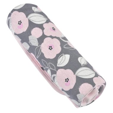 Gerber&reg; Floral Reversible Baby Blanket in Grey/Pink. View a larger version of this product image.