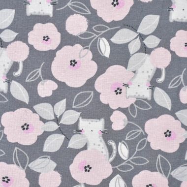 Gerber&reg; Floral Reversible Baby Blanket in Grey/Pink. View a larger version of this product image.