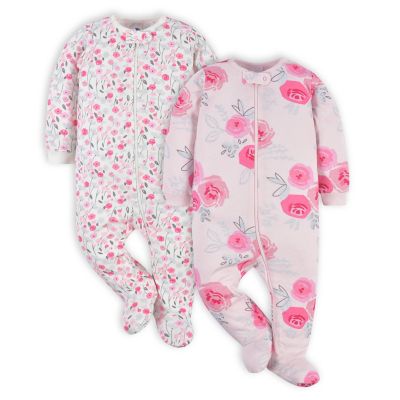 Gerber&reg; 2-Pack Roses Sleep 'n Plays in Pink